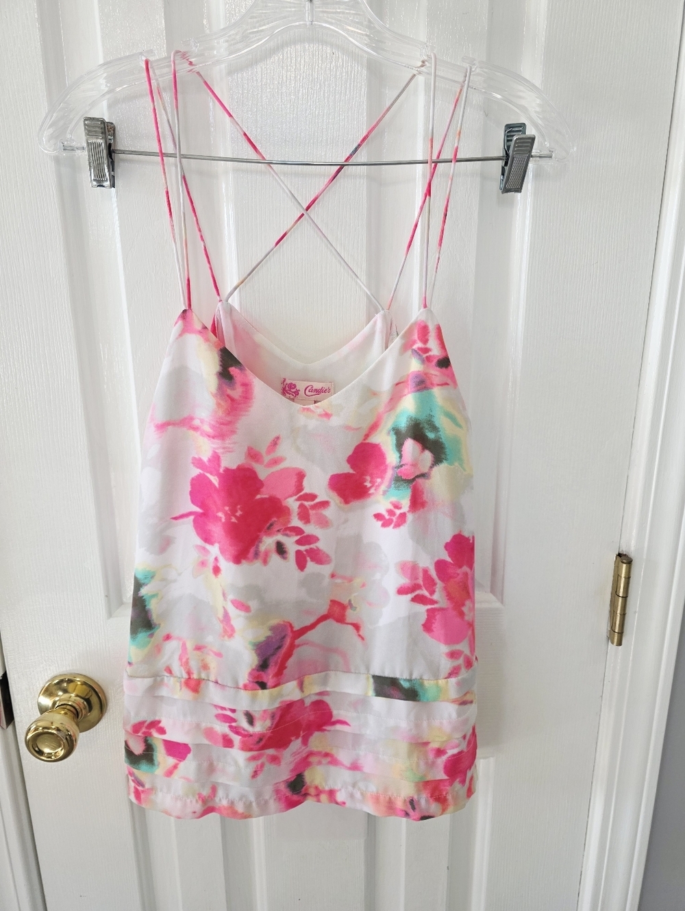 Candie's Large Pink Watercolor Floral Cami